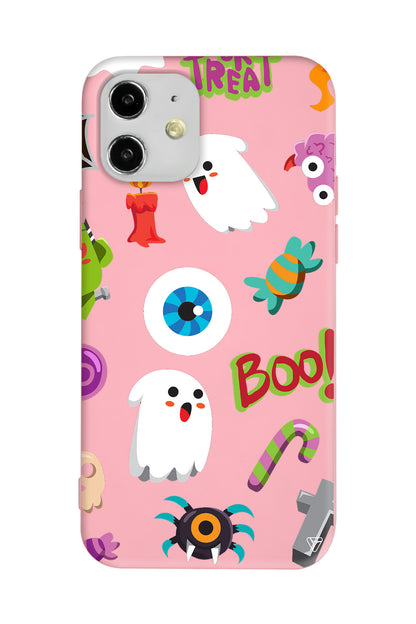 Halloween Trick Or Treat Lansman Model İçi Kadife Silikon Telefon Kılıfı