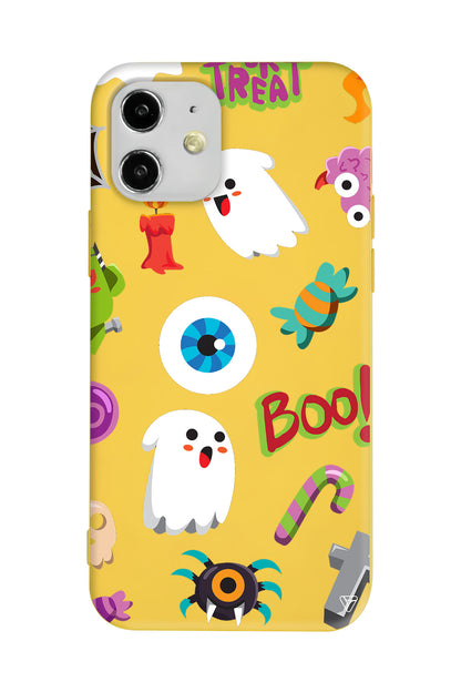 Halloween Trick Or Treat Lansman Model İçi Kadife Silikon Telefon Kılıfı