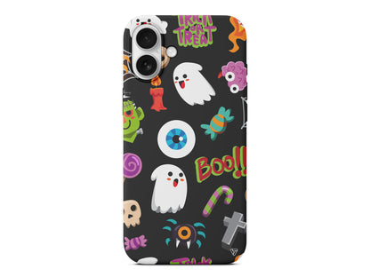 Halloween Trick Or Treat Lansman Model İçi Kadife Silikon Telefon Kılıfı – Plus Serisine Özel