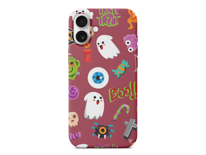 Halloween Trick Or Treat Lansman Model İçi Kadife Silikon Telefon Kılıfı – Plus Serisine Özel