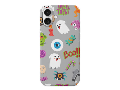 Halloween Trick Or Treat Lansman Model İçi Kadife Silikon Telefon Kılıfı – Plus Serisine Özel