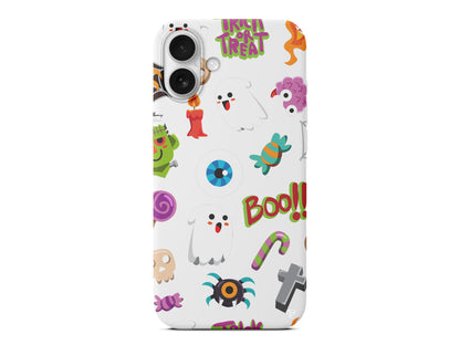 Halloween Trick Or Treat Lansman Model İçi Kadife Silikon Telefon Kılıfı