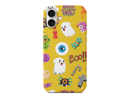 Halloween Trick Or Treat Lansman Model İçi Kadife Silikon Telefon Kılıfı