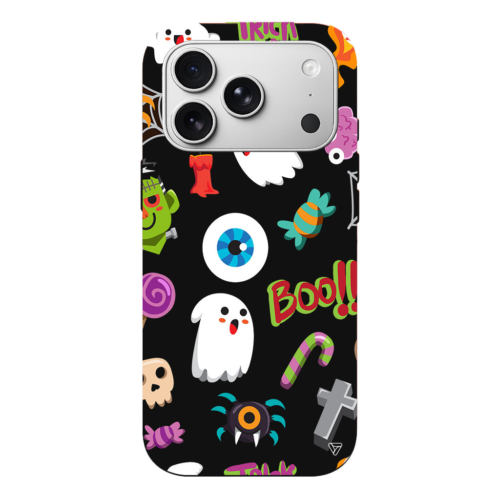 Halloween Trick Or Treat Lansman Model İçi Kadife Silikon Telefon Kılıfı