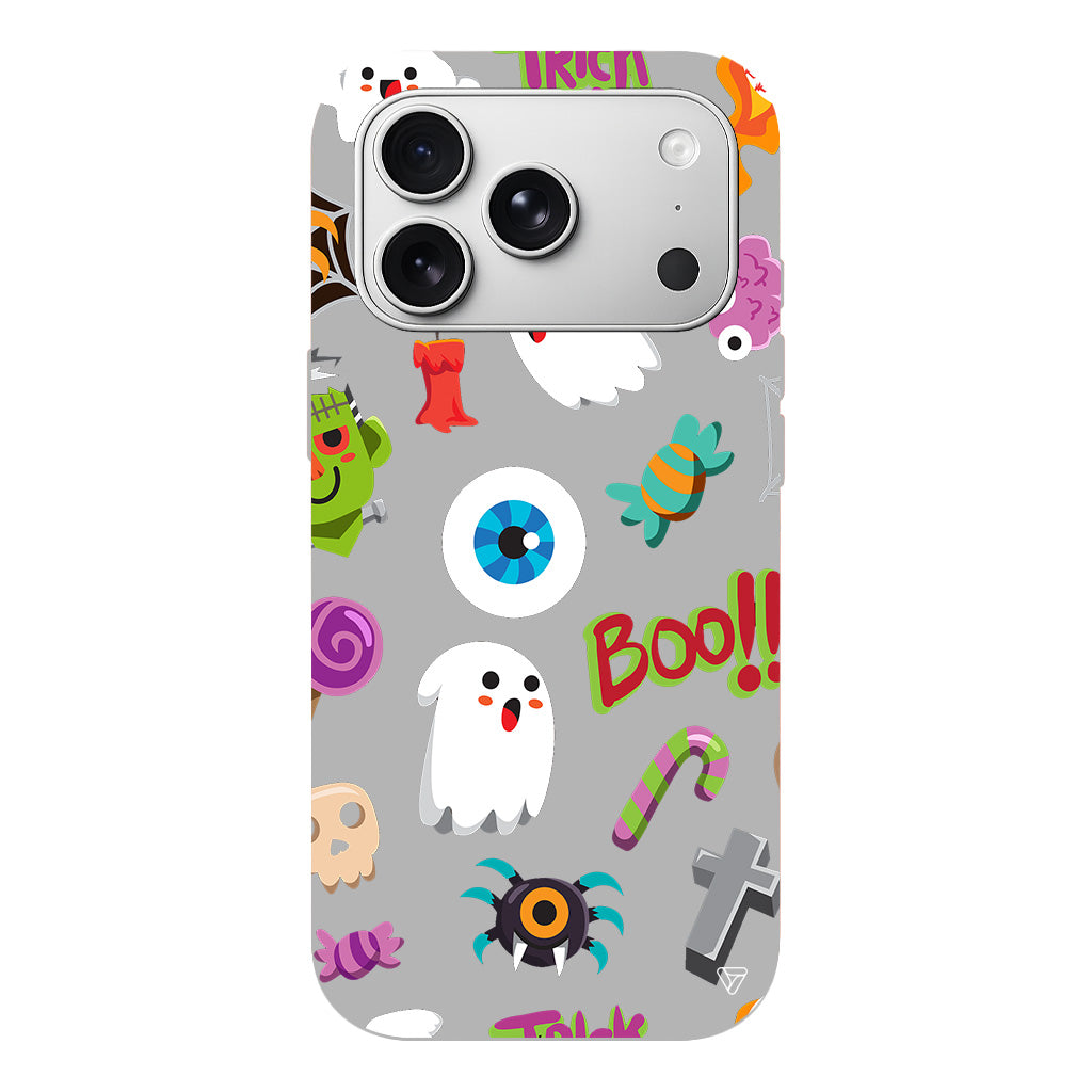 Halloween Trick Or Treat Lansman Model İçi Kadife Silikon Telefon Kılıfı