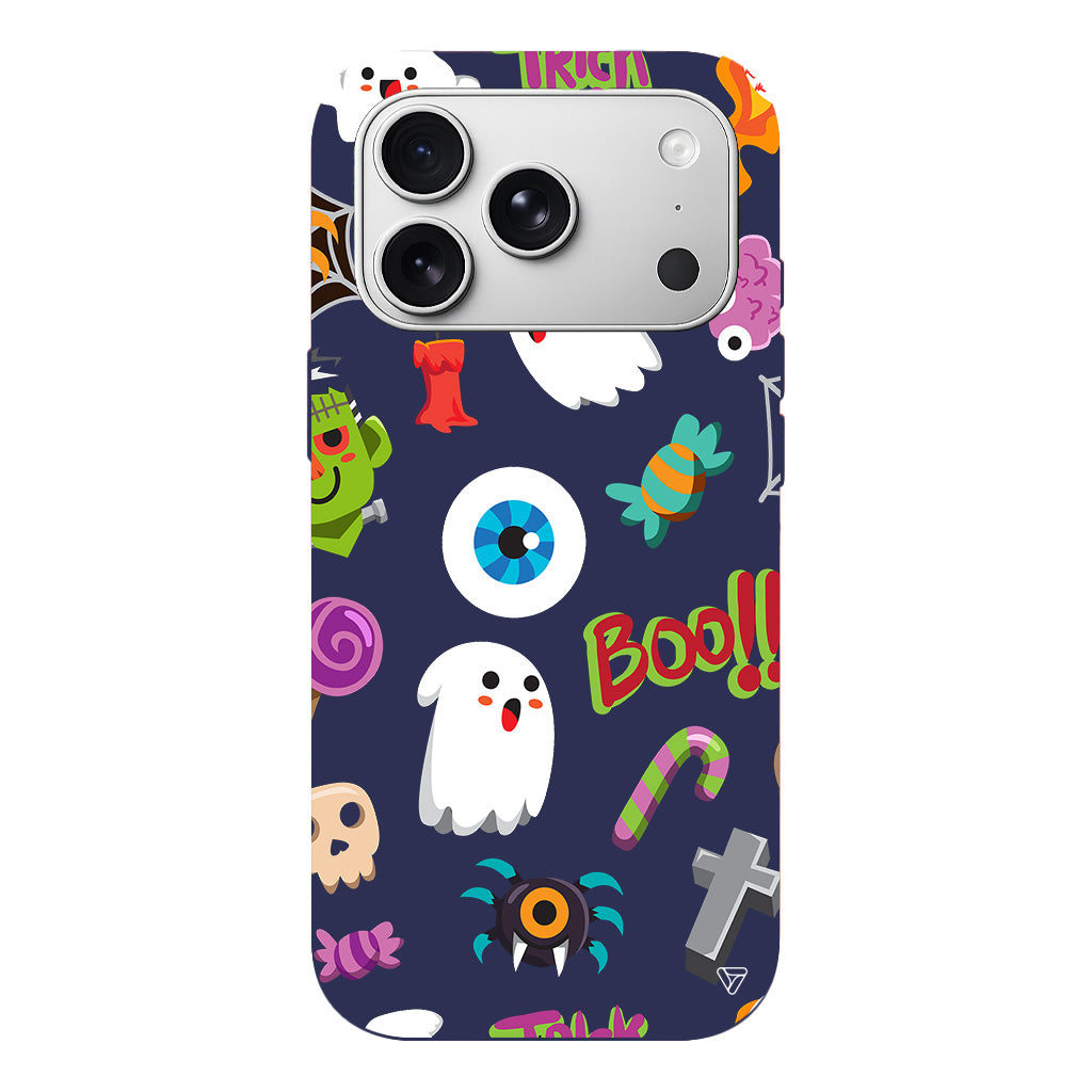 Halloween Trick Or Treat Lansman Model İçi Kadife Silikon Telefon Kılıfı