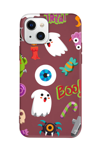 Halloween Trick Or Treat Lansman Model İçi Kadife Silikon Telefon Kılıfı