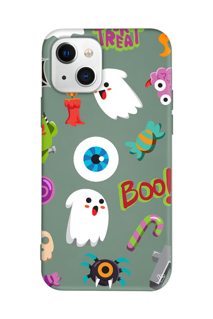 Halloween Trick Or Treat Lansman Model İçi Kadife Silikon Telefon Kılıfı – Plus Serisine Özel