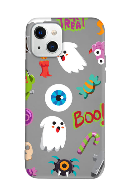 Halloween Trick Or Treat Lansman Model İçi Kadife Silikon Telefon Kılıfı – Plus Serisine Özel