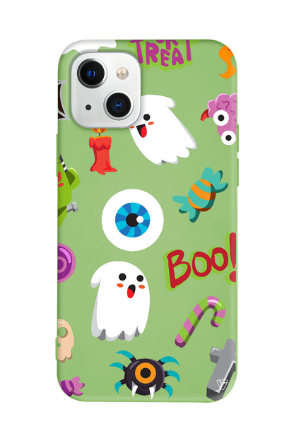 Halloween Trick Or Treat Lansman Model İçi Kadife Silikon Telefon Kılıfı