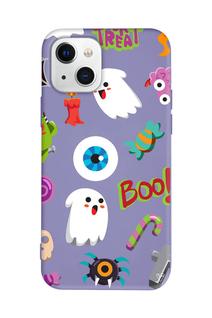 Halloween Trick Or Treat Lansman Model İçi Kadife Silikon Telefon Kılıfı