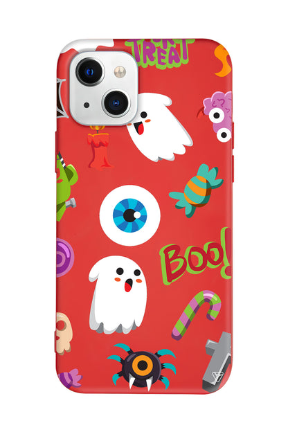 Halloween Trick Or Treat Lansman Model İçi Kadife Silikon Telefon Kılıfı – Plus Serisine Özel