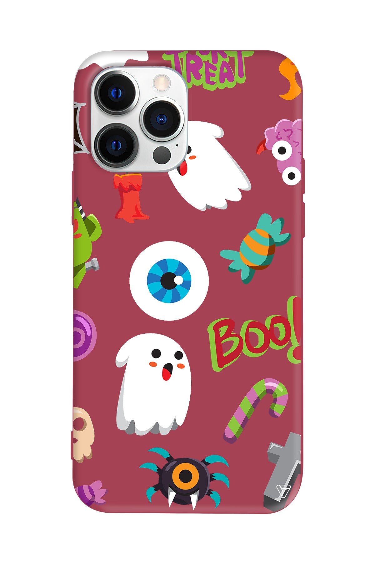 Halloween Trick Or Treat Lansman Model İçi Kadife Silikon Telefon Kılıfı