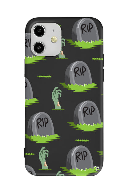 Cadılar Bayramı Rip Lansman Model İçi Kadife Silikon Telefon Kılıfı