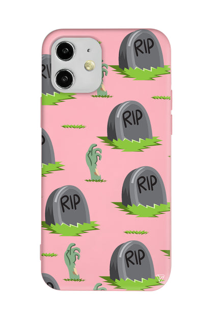 Cadılar Bayramı Rip Lansman Model İçi Kadife Silikon Telefon Kılıfı