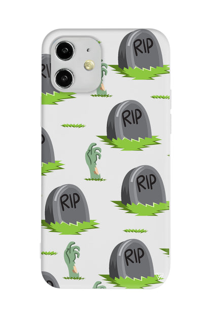 Cadılar Bayramı Rip Lansman Model İçi Kadife Silikon Telefon Kılıfı