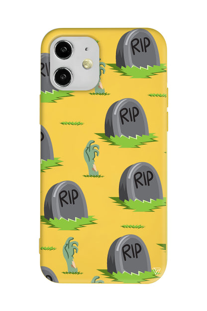 Cadılar Bayramı Rip Lansman Model İçi Kadife Silikon Telefon Kılıfı