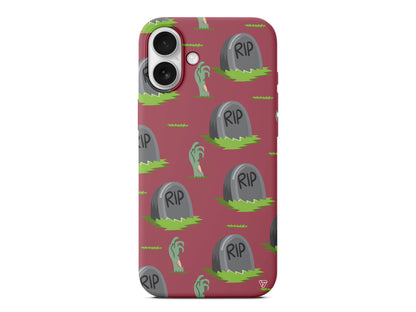 Cadılar Bayramı Rip Lansman Model İçi Kadife Silikon Telefon Kılıfı