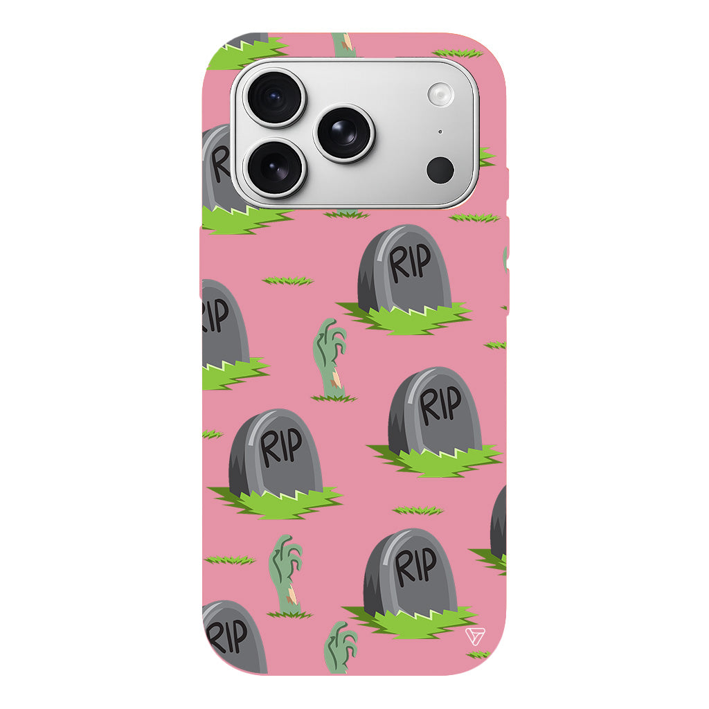 Cadılar Bayramı Rip Lansman Model İçi Kadife Silikon Telefon Kılıfı