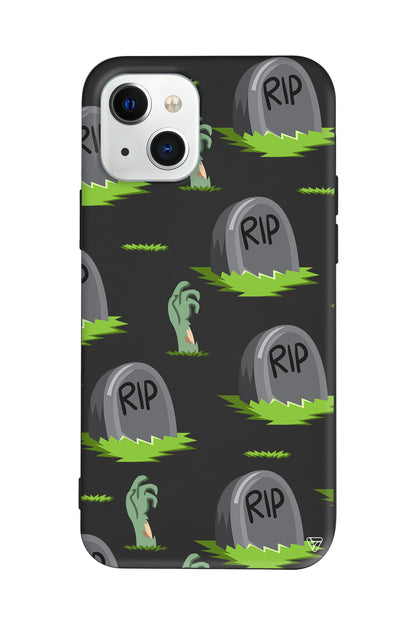 Cadılar Bayramı Rip Lansman Model İçi Kadife Silikon Telefon Kılıfı