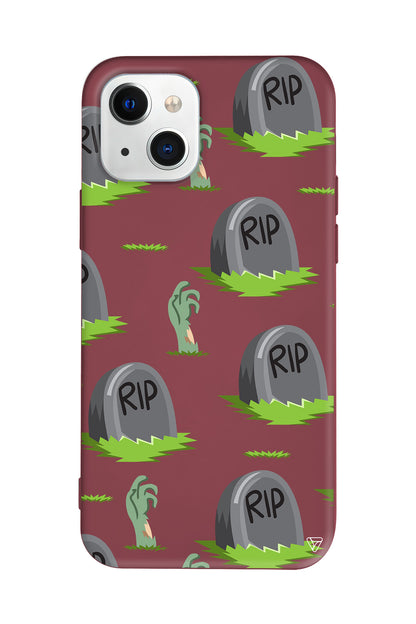 Cadılar Bayramı Rip Lansman Model İçi Kadife Silikon Telefon Kılıfı