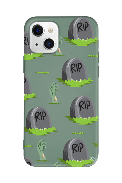 Cadılar Bayramı Rip Lansman Model İçi Kadife Silikon Telefon Kılıfı