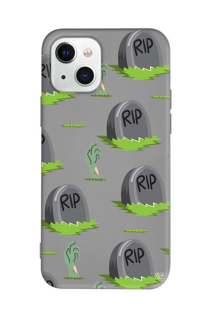 Cadılar Bayramı Rip Lansman Model İçi Kadife Silikon Telefon Kılıfı