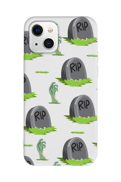 Cadılar Bayramı Rip Lansman Model İçi Kadife Silikon Telefon Kılıfı