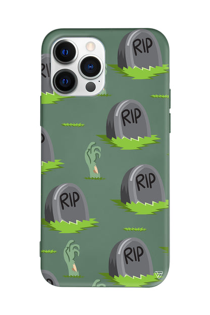 Cadılar Bayramı Rip Lansman Model İçi Kadife Silikon Telefon Kılıfı