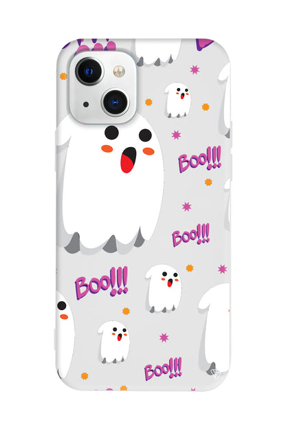 Ghost Boo! Lansman Model İçi Kadife Silikon Telefon Kılıfı – Plus Serisine Özel