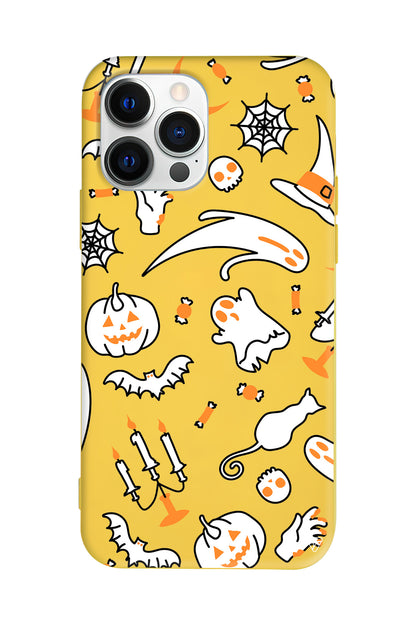 Cadılar Bayramı It's Halloween Lansman Model İçi Kadife Silikon Telefon Kılıfı