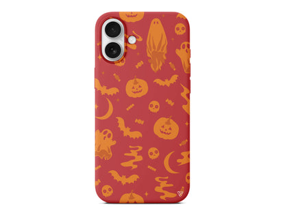 Spooky Orange Lansman Model İçi Kadife Silikon Telefon Kılıfı – Plus Serisine Özel