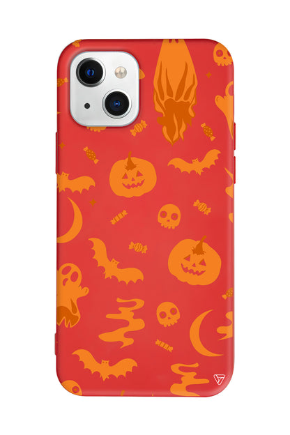 Spooky Orange Lansman Model İçi Kadife Silikon Telefon Kılıfı – Plus Serisine Özel