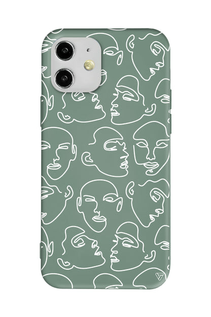 Cizgisel Yuzler Lansman Model İçi Kadife Silikon Telefon Kılıfı