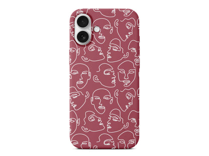 Cizgisel Yuzler Lansman Model İçi Kadife Silikon Telefon Kılıfı