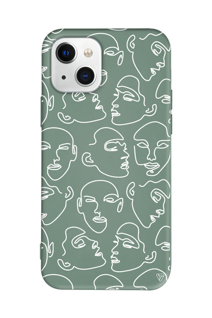 Cizgisel Yuzler Lansman Model İçi Kadife Silikon Telefon Kılıfı