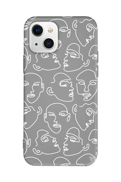 Cizgisel Yuzler Lansman Model İçi Kadife Silikon Telefon Kılıfı – Plus Serisine Özel
