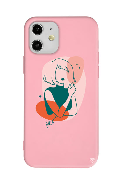 Cute Girl Lansman Model İçi Kadife Silikon Telefon Kılıfı