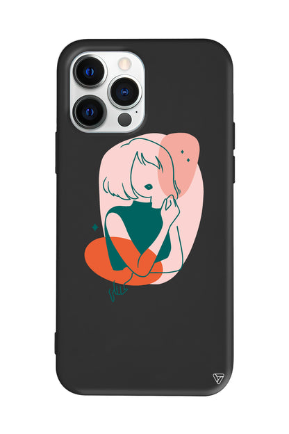 Cute Girl Lansman Model İçi Kadife Silikon Telefon Kılıfı