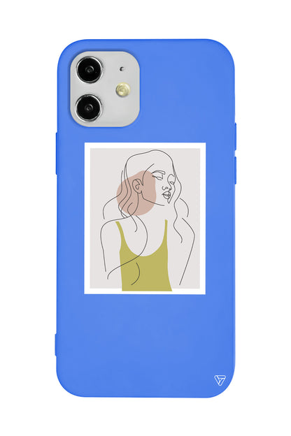 Cizgisel Portre Lansman Model İçi Kadife Silikon Telefon Kılıfı