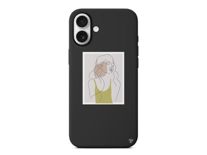 Cizgisel Portre Lansman Model İçi Kadife Silikon Telefon Kılıfı