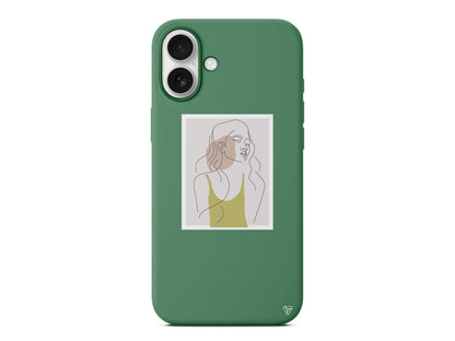 Cizgisel Portre Lansman Model İçi Kadife Silikon Telefon Kılıfı