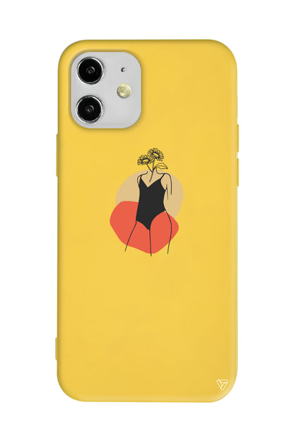 Flower Girl Standing Lansman Model İçi Kadife Silikon Telefon Kılıfı