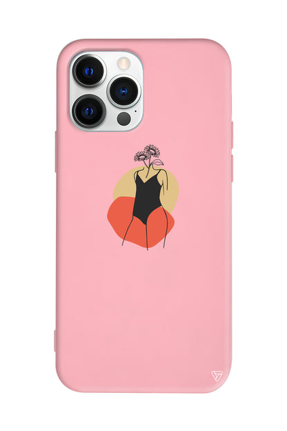 Flower Girl Standing Lansman Model İçi Kadife Silikon Telefon Kılıfı