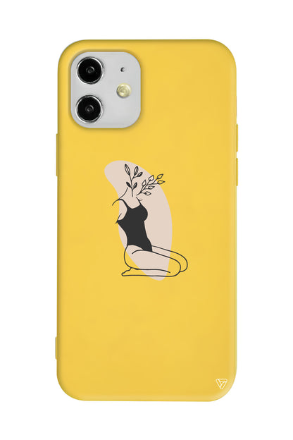 Flower Girl Sitting Lansman Model İçi Kadife Silikon Telefon Kılıfı