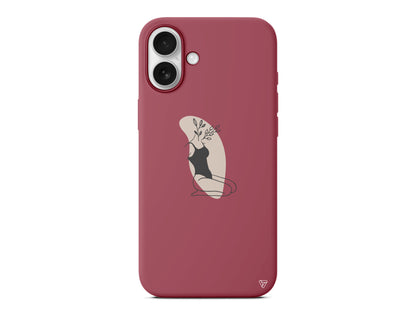 Flower Girl Sitting Lansman Model İçi Kadife Silikon Telefon Kılıfı – Plus Serisine Özel