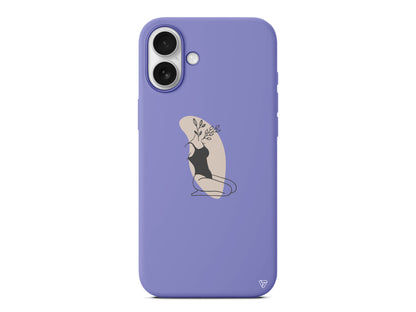 Flower Girl Sitting Lansman Model İçi Kadife Silikon Telefon Kılıfı – Plus Serisine Özel