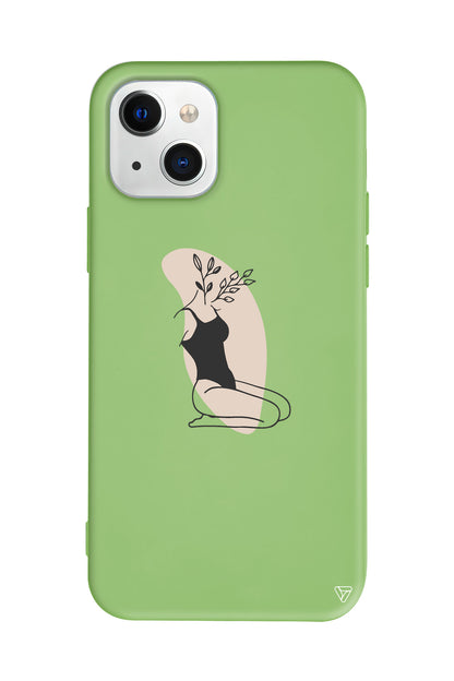 Flower Girl Sitting Lansman Model İçi Kadife Silikon Telefon Kılıfı – Plus Serisine Özel