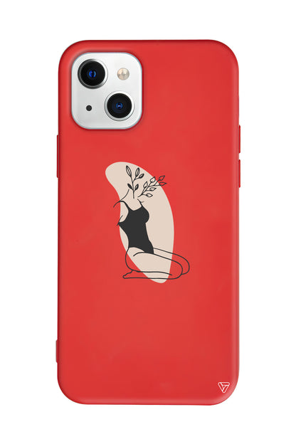 Flower Girl Sitting Lansman Model İçi Kadife Silikon Telefon Kılıfı – Plus Serisine Özel