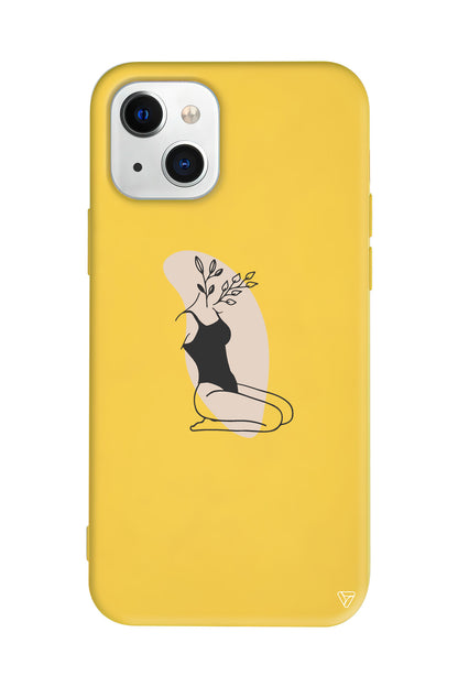 Flower Girl Sitting Lansman Model İçi Kadife Silikon Telefon Kılıfı